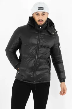 Brave Soul Blusão acolchoado com capuz preto Discount