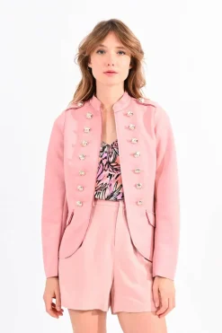 Molly Bracken Blusão de mulher de manga comprida estilo militar Fashion