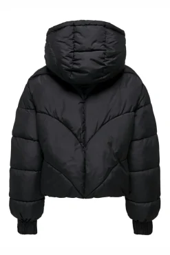 JDY Blusão de plumas curto acolchoado preto Best
