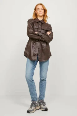 Jack & Jones Blusão polipele com cinto Discount