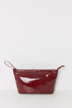 Women'secret Bolsa média de toalete acolchoada vermelha em couro envernizado vermelho New