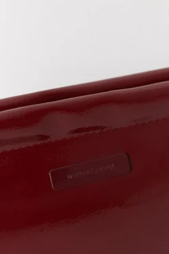 Women'secret Bolsa média de toalete acolchoada vermelha em couro envernizado vermelho New