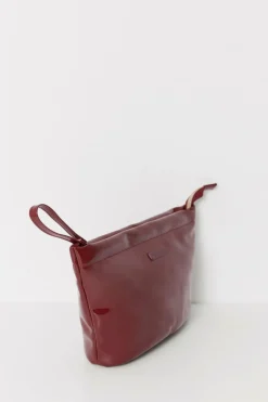 Women'secret Bolsa média de toalete acolchoada vermelha em couro envernizado vermelho New