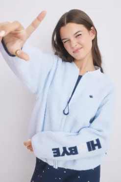 HI&BYE borrego bomber Sweatshirt azul Hot