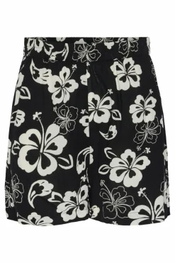 Pieces Cações mulher cintura elástica com estampado floral. cinzento Clearance