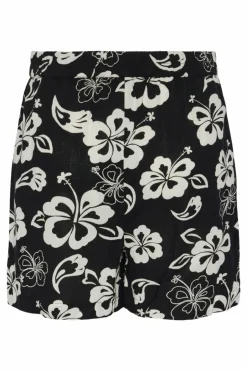 Pieces Cações mulher cintura elástica com estampado floral. cinzento Clearance