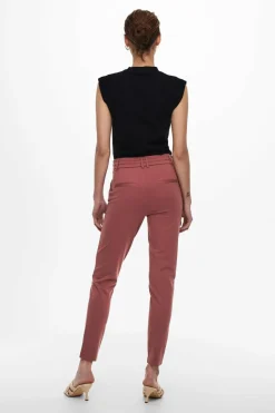 Only Calça comprida reta elástica de cintura alta Best