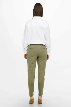 Only Calça comprida reta elástica de cintura alta Fashion