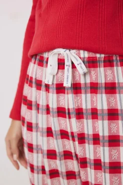 Women'secret Calça de pijama xadrez vermelha estampado Outlet