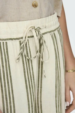 JDY Calças compridas de linho bege Fashion