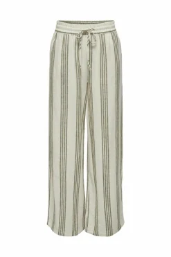 JDY Calças compridas de linho bege Fashion