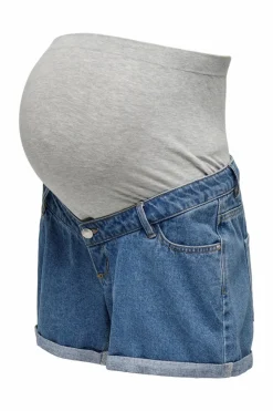 Only Maternity Calças curtas denim maternity azul Online
