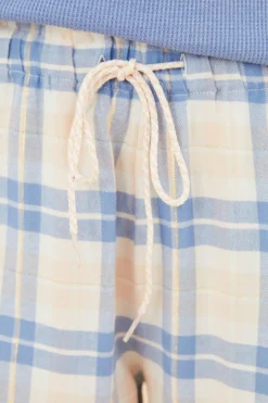 Women'secret Calças em 100% algodão de flanela aos quadrados em telha estampado Fashion