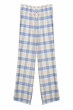 Women'secret Calças em 100% algodão de flanela aos quadrados em telha estampado Fashion