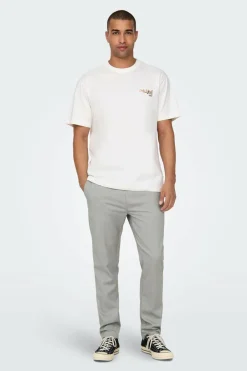 Only & Sons Calças fluidas bainha ajustada Discount