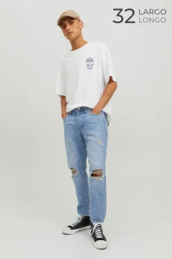 Jack & Jones Calças jeans Frank cropped azul Fashion