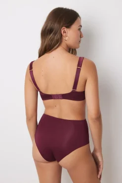Women'secret Calcinha alta em cetim marrom estampado Best