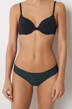 Women'secret Calcinha brasileira larga com estampa animal verde Outlet