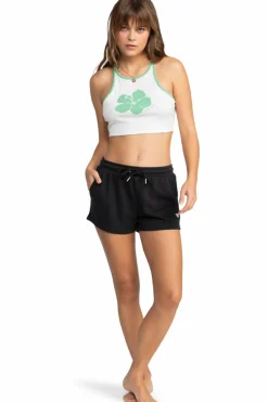 Roxy Calções com cintura elástica de mulher - Surf Stoked preto New
