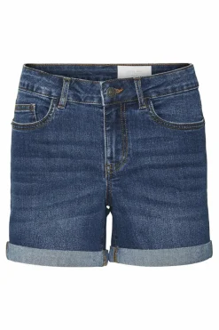 Noisy May Calções com dobra na bainha azul Fashion