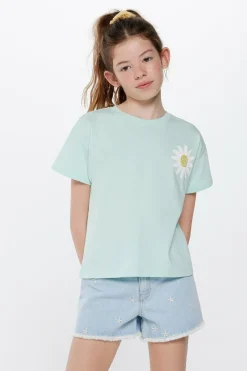 Springfield Kids Calções denim bordado menina azul Outlet