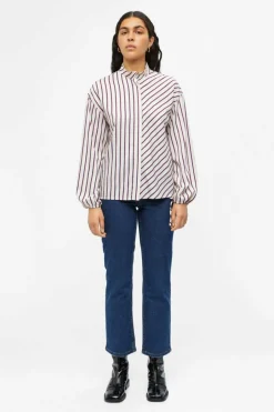 Object Camisa de colarinho alto Cinzento Fashion