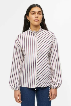 Object Camisa de colarinho alto Cinzento Fashion