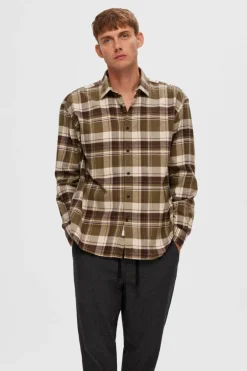 Selected Camisa de homem de flanela Discount