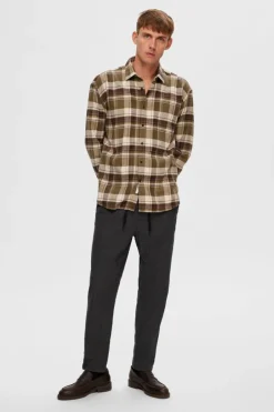 Selected Camisa de homem de flanela Discount