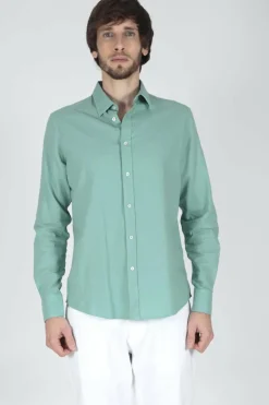 Brave Soul Camisa de linho de manga comprida bege Hot