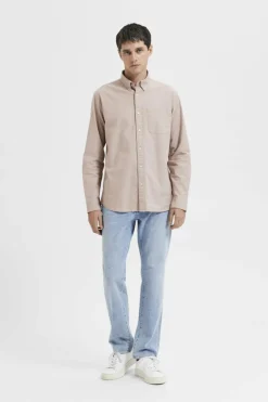 Selected Camisa de manga comprida com bolso 100% algodão Best