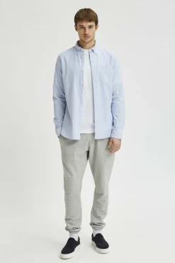 Selected Camisa de manga comprida com bolso 100% algodão Fashion