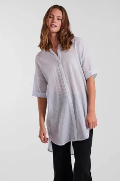 Pieces Camisa de manga curta. azul Outlet