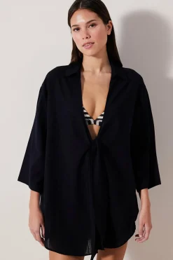 Penti Camisa de praia preta preto New