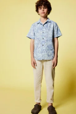 Springfield Kids Camisa flores menino azul Fashion