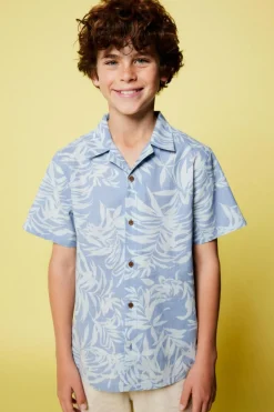 Springfield Kids Camisa flores menino azul Fashion