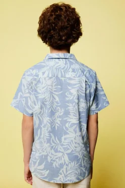 Springfield Kids Camisa flores menino azul Fashion