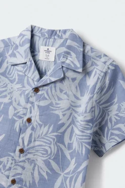 Springfield Kids Camisa flores menino azul Fashion