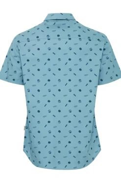 Blend Camisa Manga Curta azul Discount