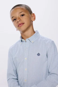 Springfield Kids Camisa pinpoint riscas menino azul Clearance