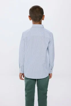 Springfield Kids Camisa pinpoint riscas menino azul Clearance
