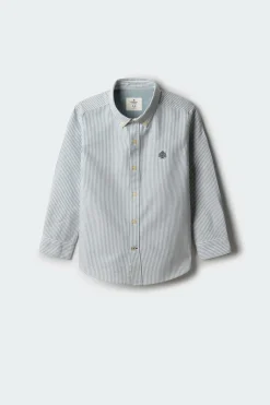 Springfield Kids Camisa pinpoint riscas menino azul Clearance