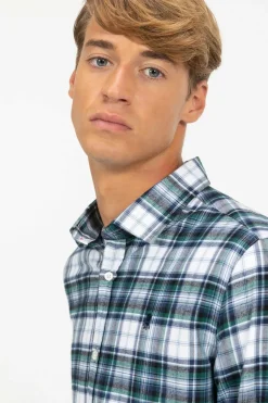 elPulpo Camisa xadrez Danúbio Viyela Azul Outlet