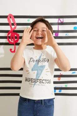 Cortefiel Camiseta infantil Perfectos Imperfectos Branco Fashion