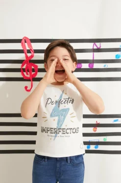 Cortefiel Camiseta infantil Perfectos Imperfectos Branco Fashion