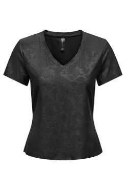 Only Play Camiseta manga curta em tecido com efeito cobra preto Online