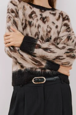 Cortefiel Camisola animal print Castanho New