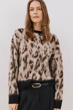 Cortefiel Camisola animal print Castanho New