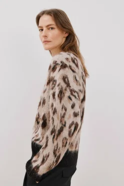 Cortefiel Camisola animal print Castanho New