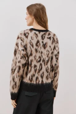 Cortefiel Camisola animal print Castanho New